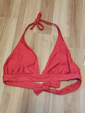 J. Crew Women's Red Triangle Halter Swim Top Size Medium New with tags